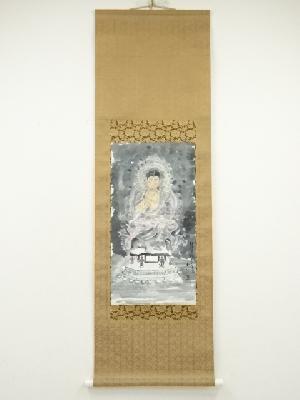 玉陽筆　水墨仏画　肉筆紙本掛軸